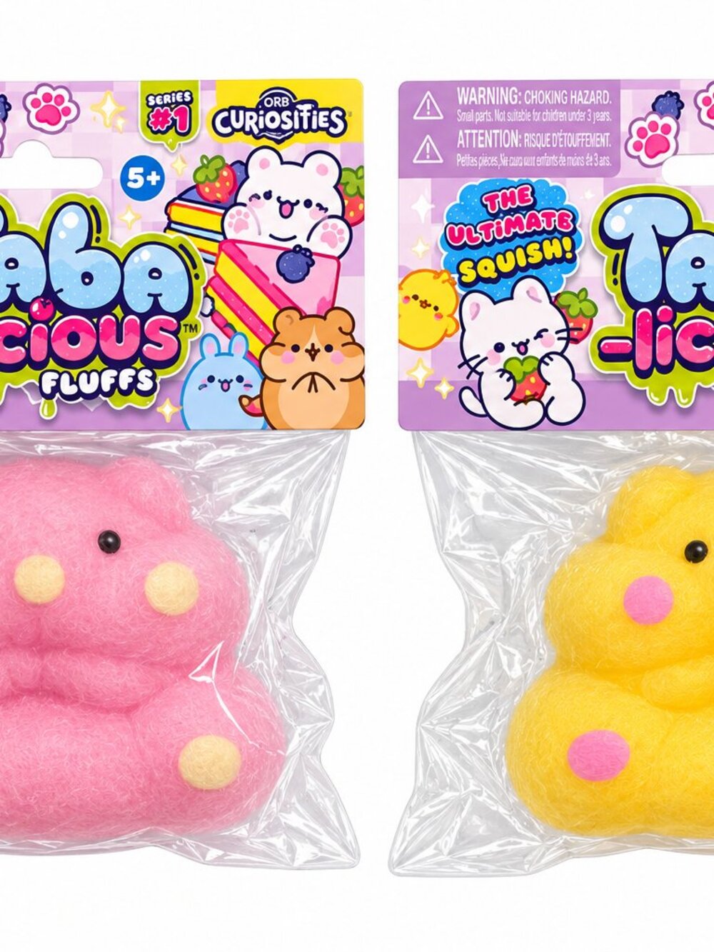 ORB CURIOSITIES TABA-LICIOUS FLUFFS HAMSTERS 2 PACK SQUISHY SQUEEZE TOY NEW